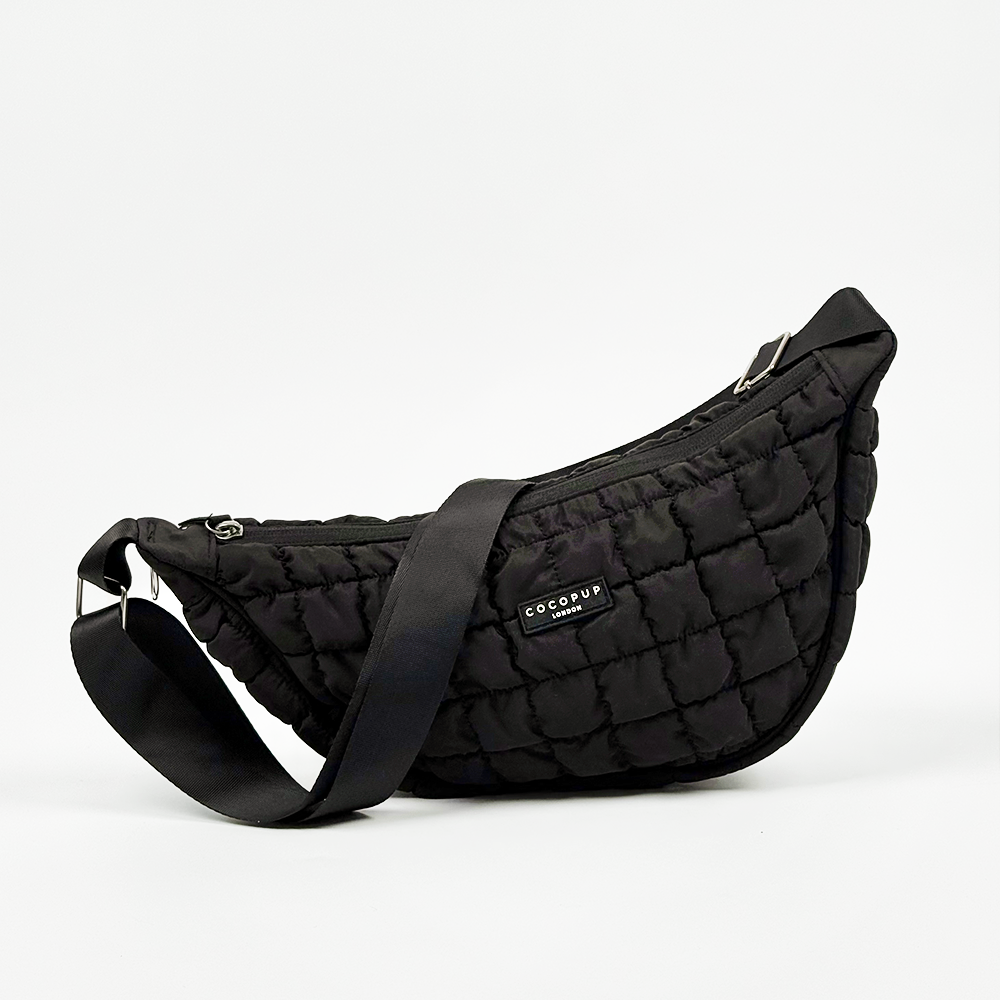 Crossbody Crescent Dog Walking Bag - Onyx | Cocopup London