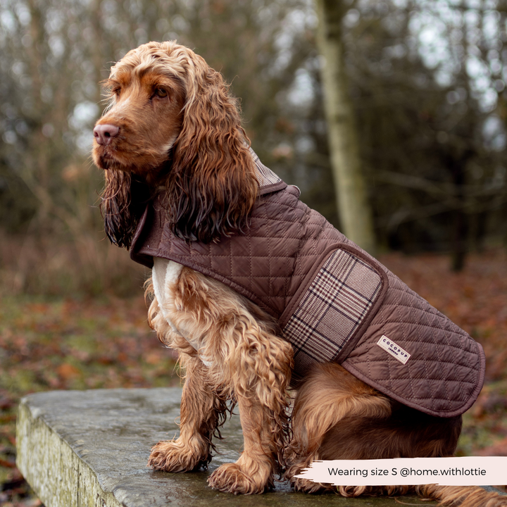 LUXE Quilted Dog Coat - Pup Plaid