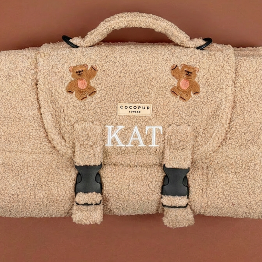 PERSONALISED Travel Mat - Theo Embroidered Teddy