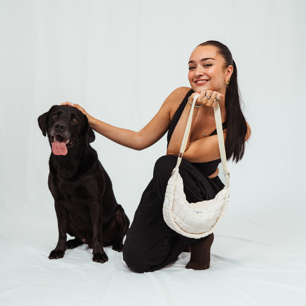 Crossbody Crescent Dog Walking Bag Bundle - Cloud