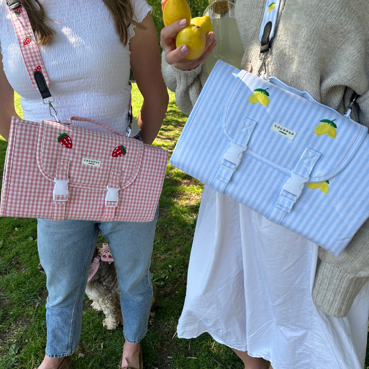 Travel Mat & Blanket Set - Strawberry Picnic Pup