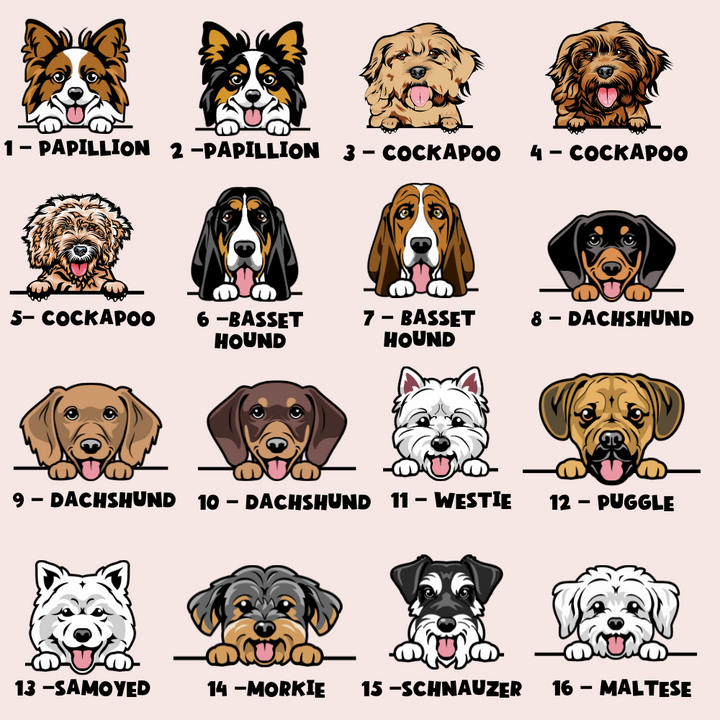 Personalised Dog Cartoon ID Tag - Khaki