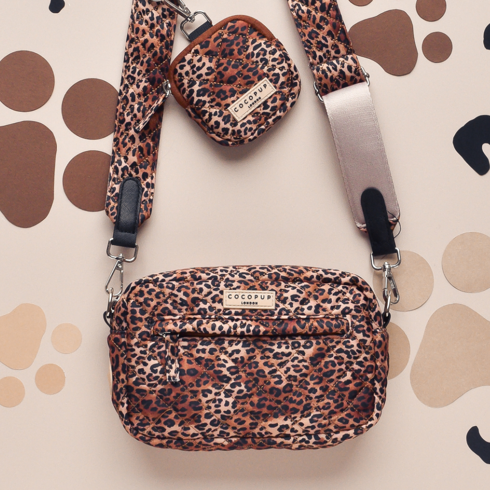 Dog Walking Bag - Quilted Leopard Pup