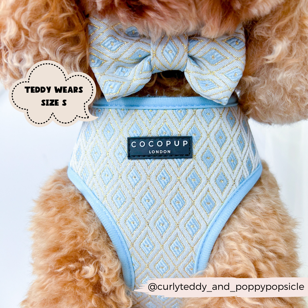 Luxe Embroidered Glitter Bow Tie - Pup Charming Blue