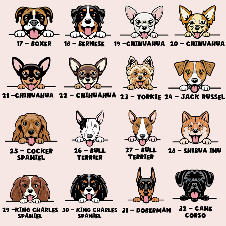 Personalised Dog Cartoon ID Tag - Monochrome Spots