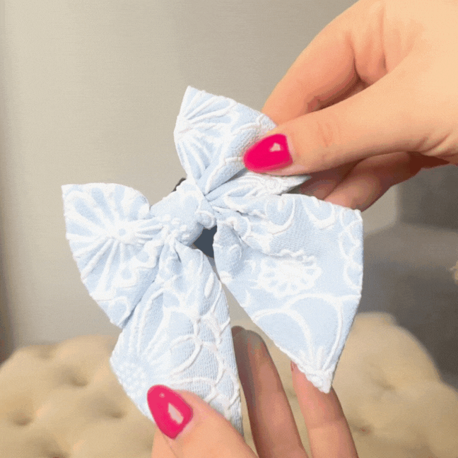 Luxe Sailor Bow Tie - Baby Blue Flower