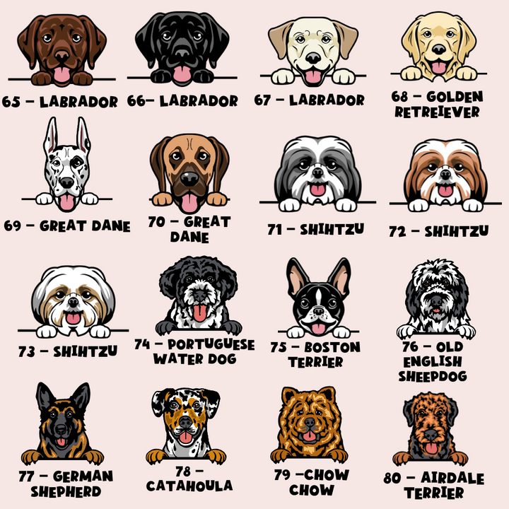 Personalised Dog Cartoon ID Tag - Khaki