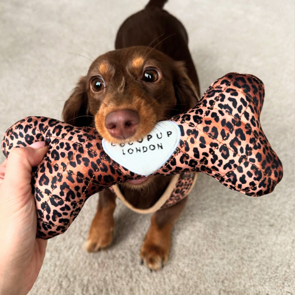 Quilted Leopard Bone Toy