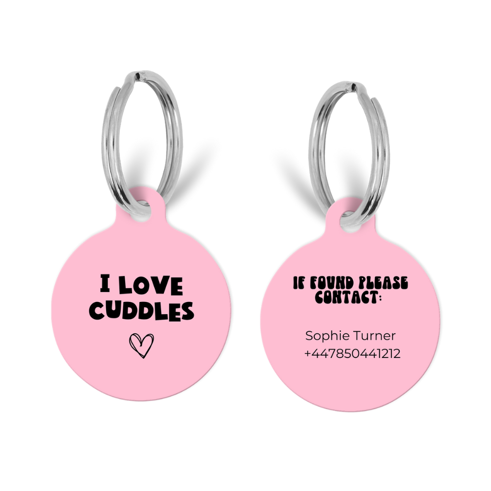 Collar Tag - I Love Cuddles