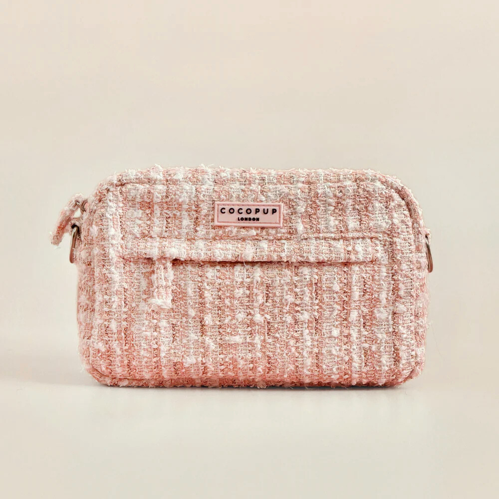 Pink Textured Tweed Dog Walking Bag Bundle - Pink Textured Tweed