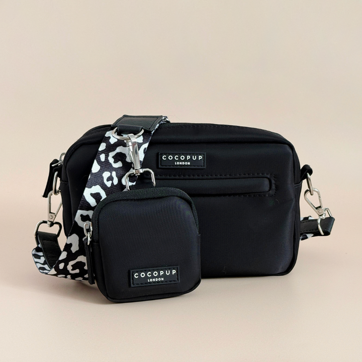 Dog Walking Black Bag Bundle - Black Leopard