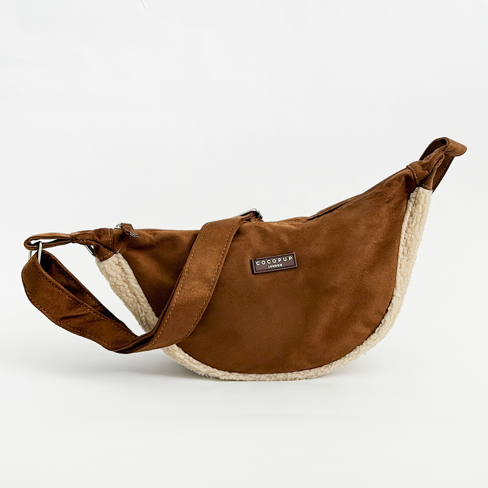 Crossbody Crescent Dog Walking Bag Bundle - Brown Aviator
