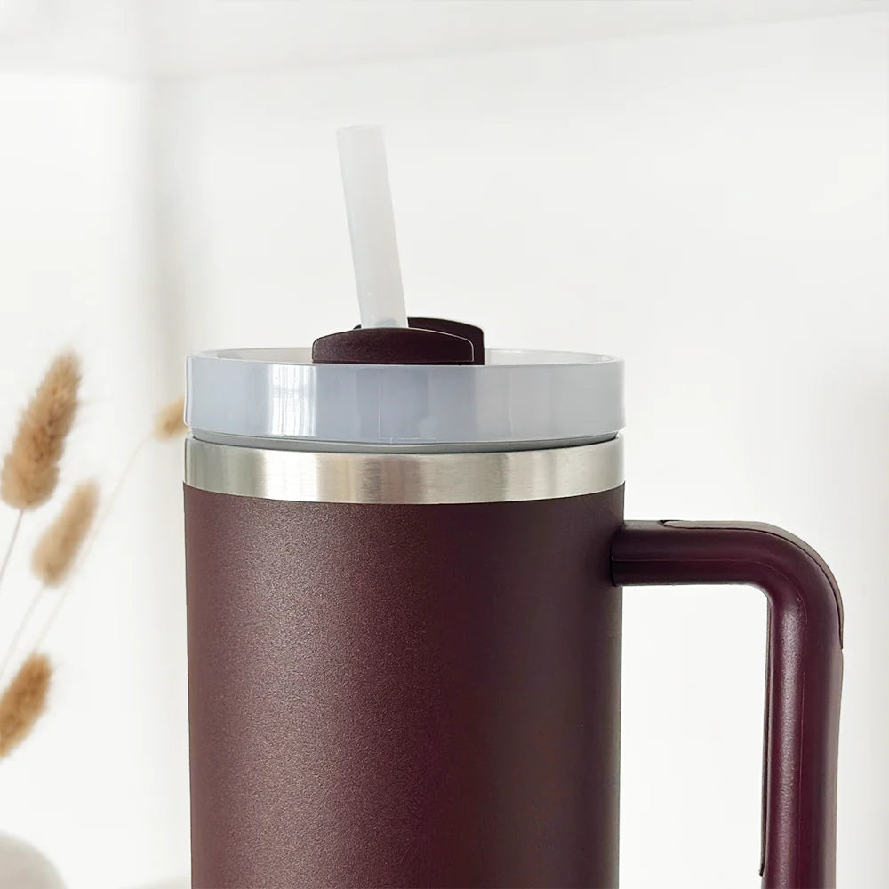 Burgundy Stainless Steel Tumbler - By Coconut Lane