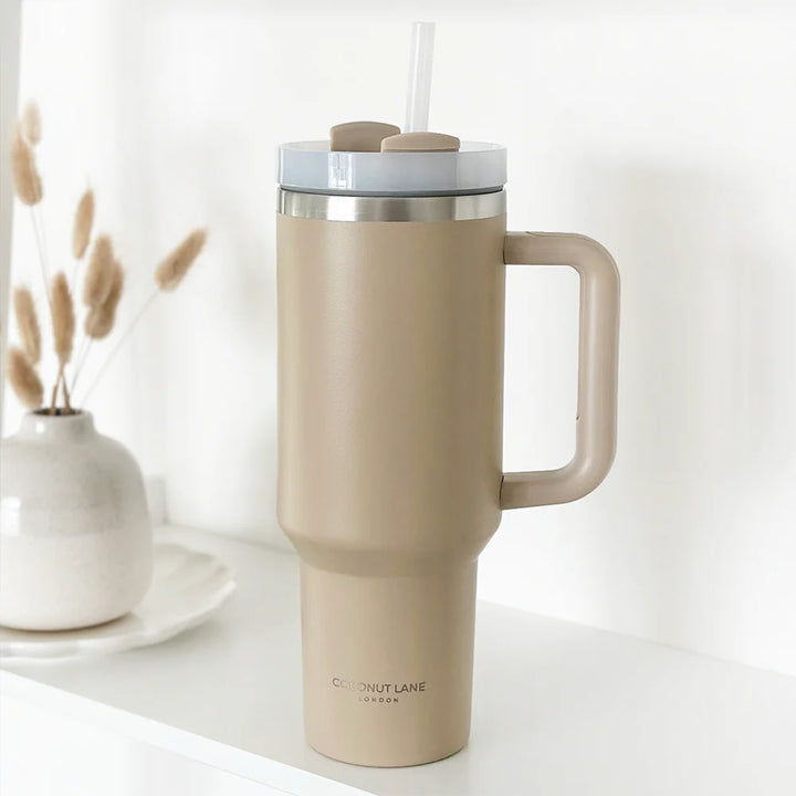 Caramel Latte Stainless Steel Tumbler - By Coconut Lane