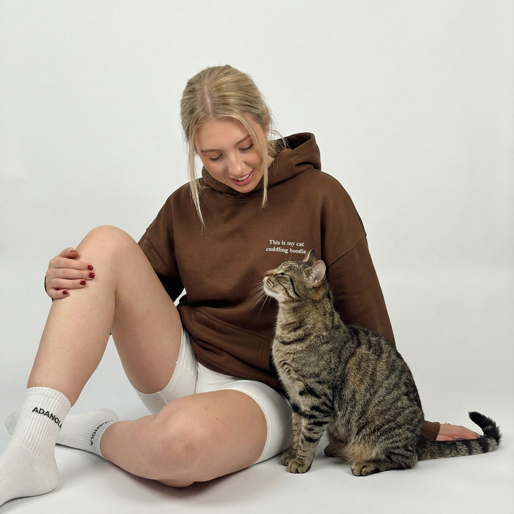 The Cat Hoodie - Chocolate