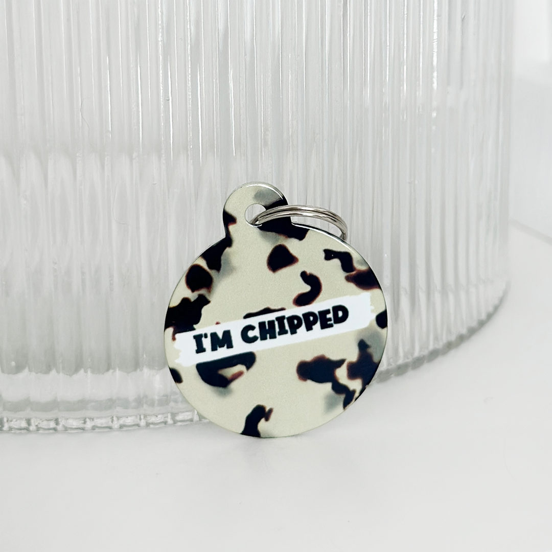 Personalised 'I'm Chipped' ID Tag - Ivory Tort