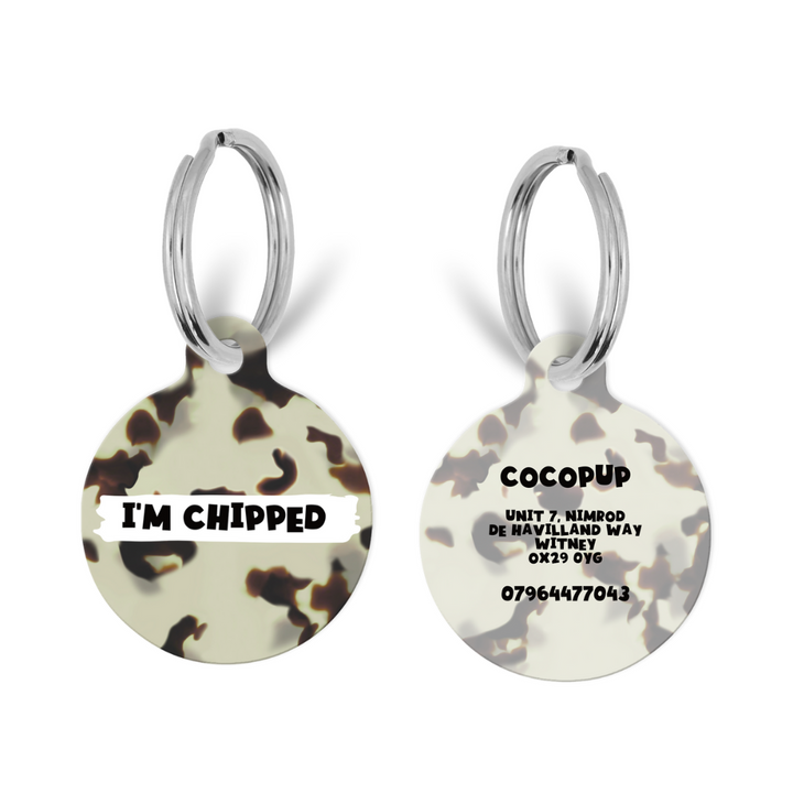 Personalised 'I'm Chipped' ID Tag - Ivory Tort