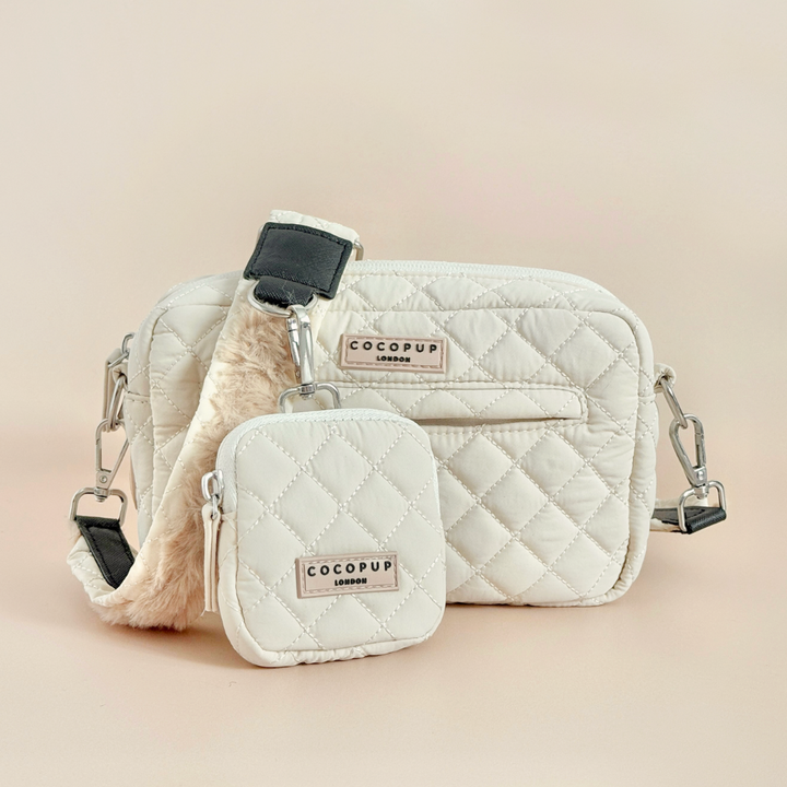 Dog Walking Bag Bundle - Cream Quilted