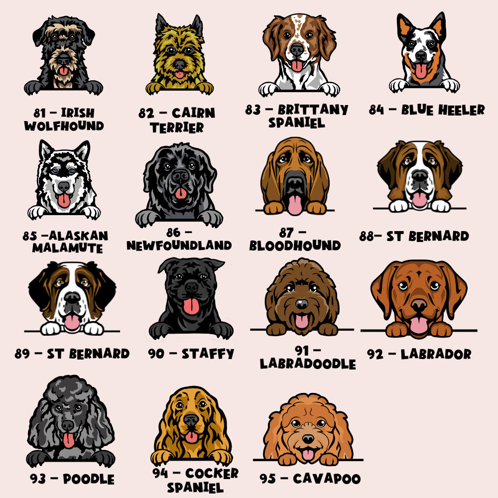 Personalised Dog Cartoon ID Tag - Monochrome Spots
