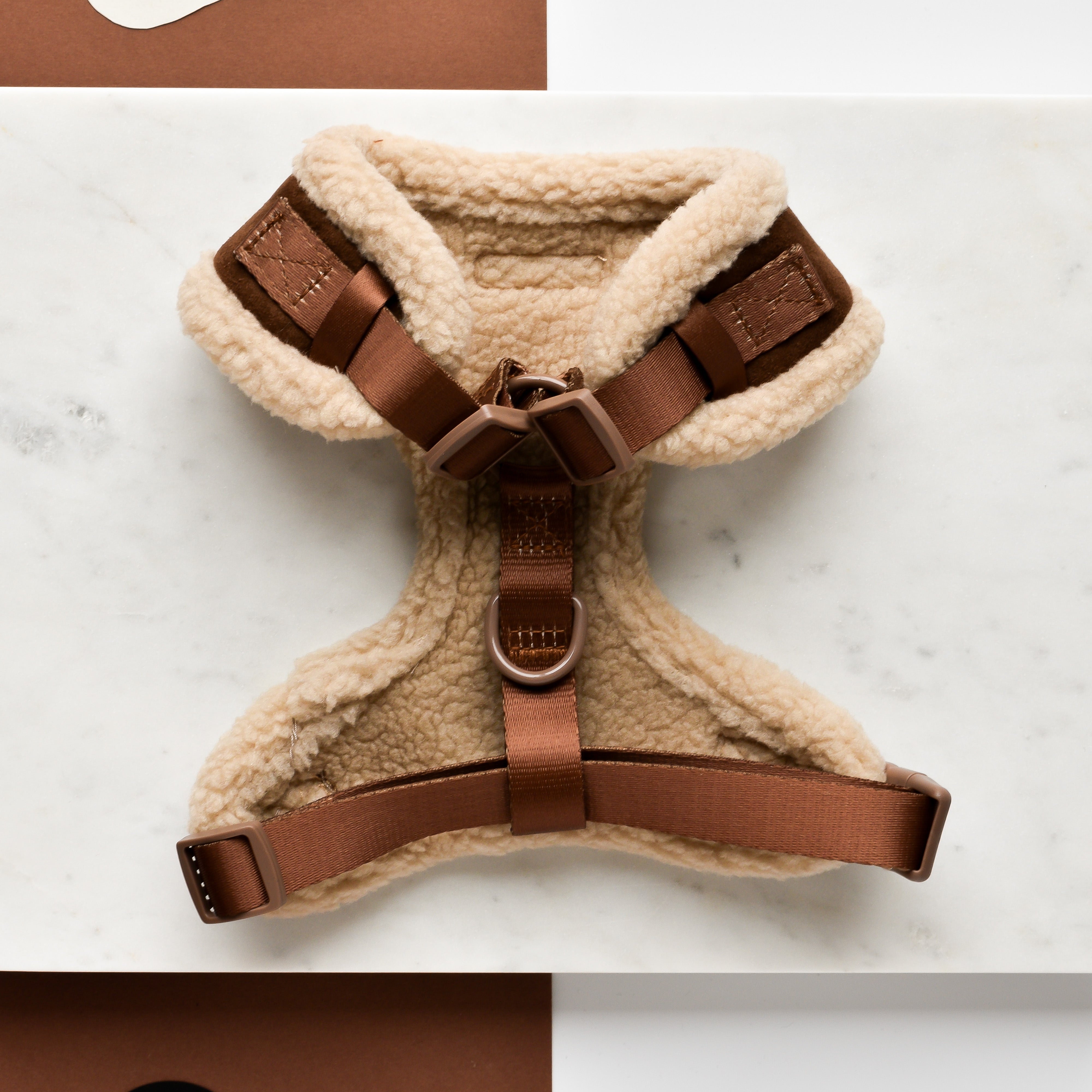 Brown Aviator Adjustable Neck Dog Harness | Cocopup London