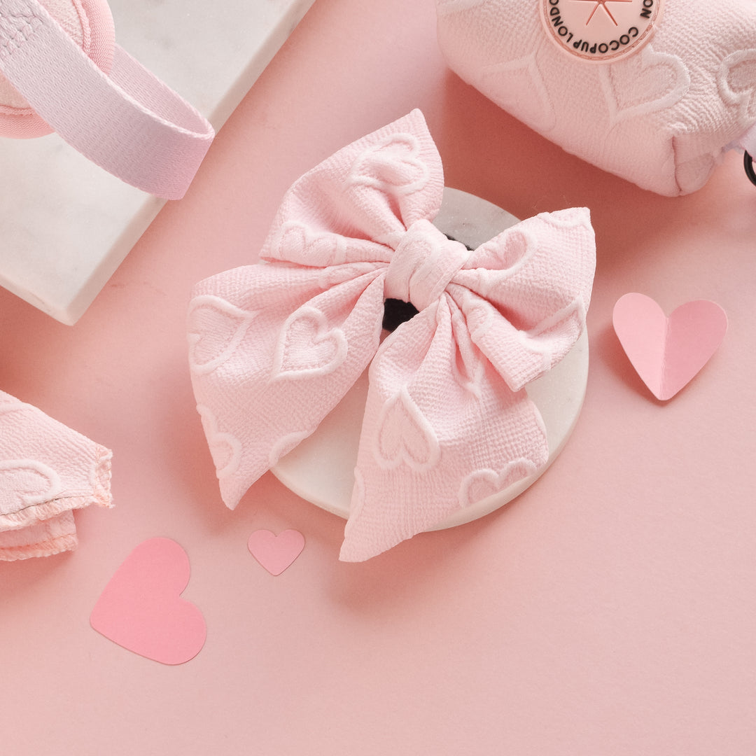 Luxe Sailor Bow Tie - Baby Pink Heart