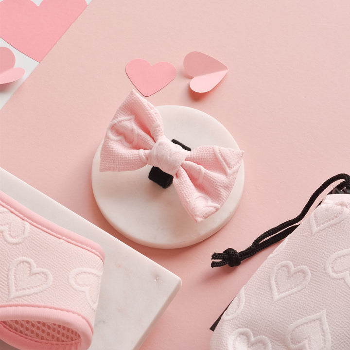 Luxe Bow Tie - Baby Pink Heart
