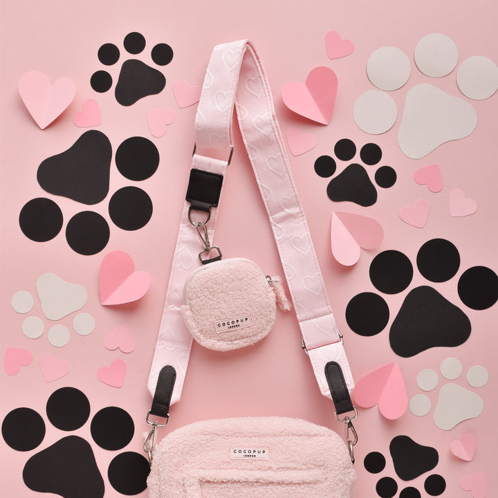 Teddy Love-a-Lot Dog Walking Bag Bundle - Baby Pink Heart