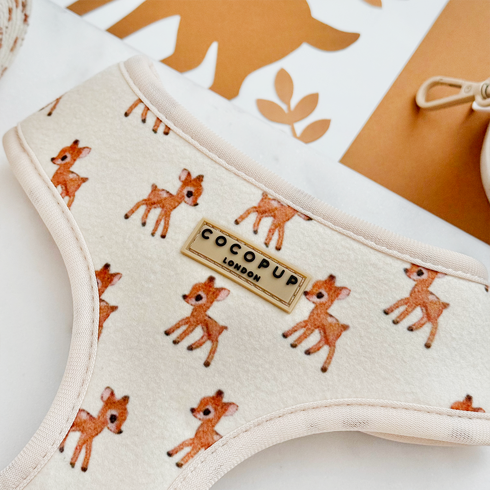 Fleecy Fawn Adjustable Neck Harness, Lead & Collar Bundle