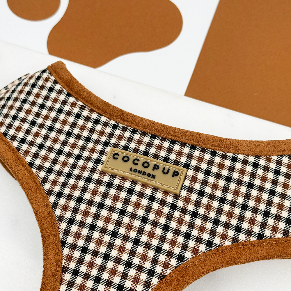 Heritage Check Adjustable Neck Harness, Lead & Collar Bundle