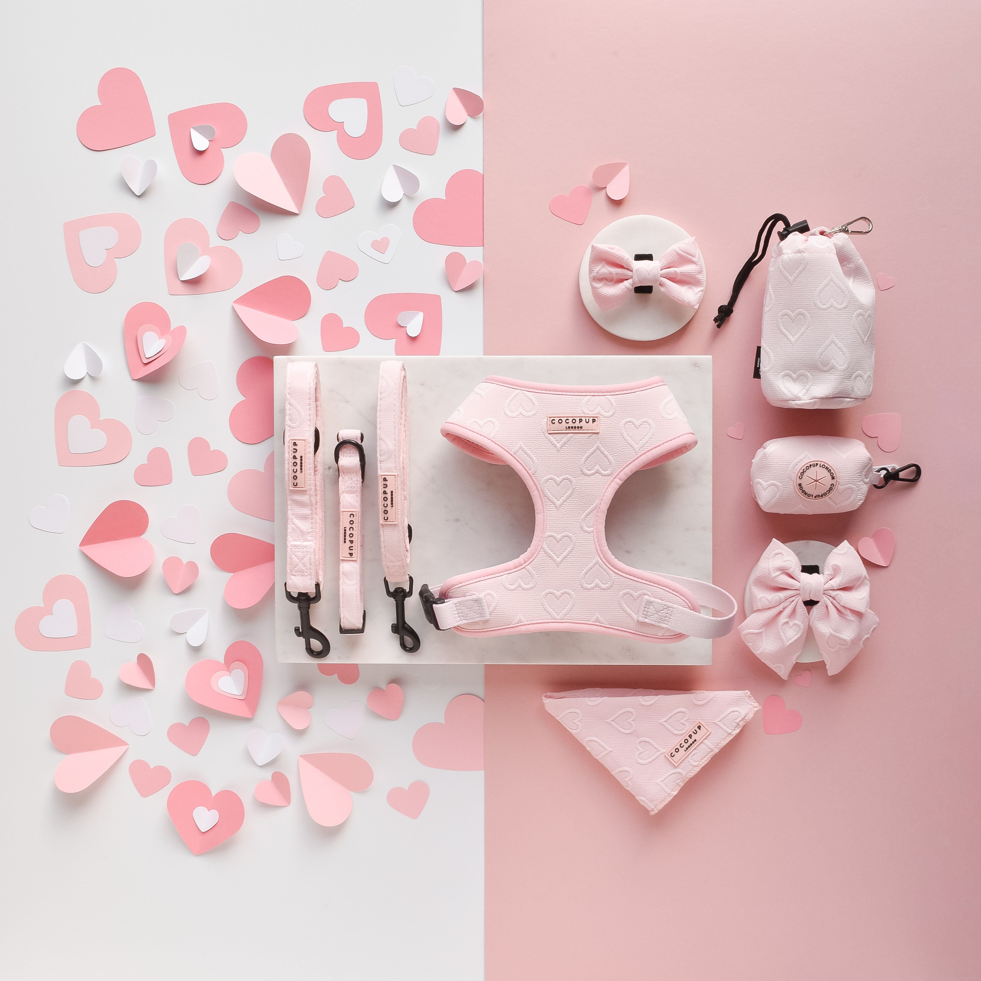 Luxe Dog Poop Bag Holder - Baby Pink Heart | Cocopup London