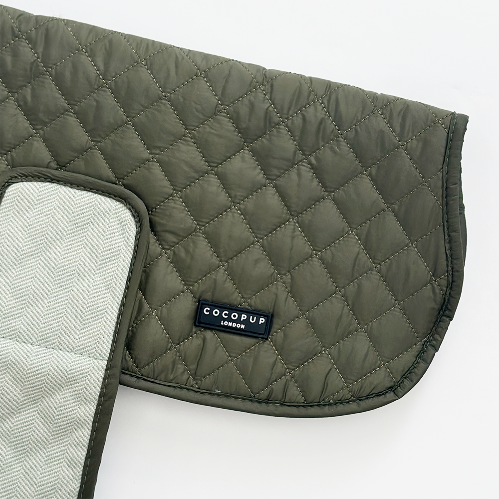 LUXE Quilted Dog Coat - Country Khaki