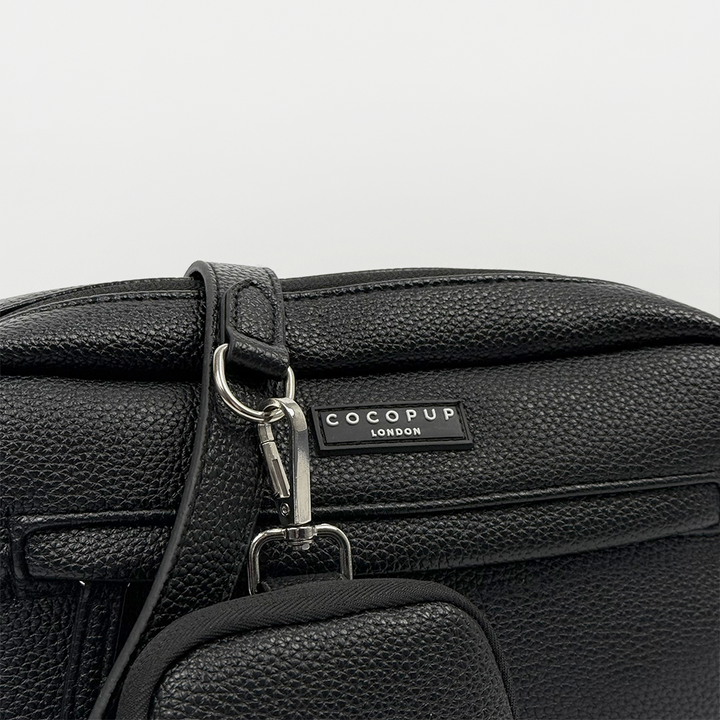 PU Leather Dog Walking Bag Bundle - Black