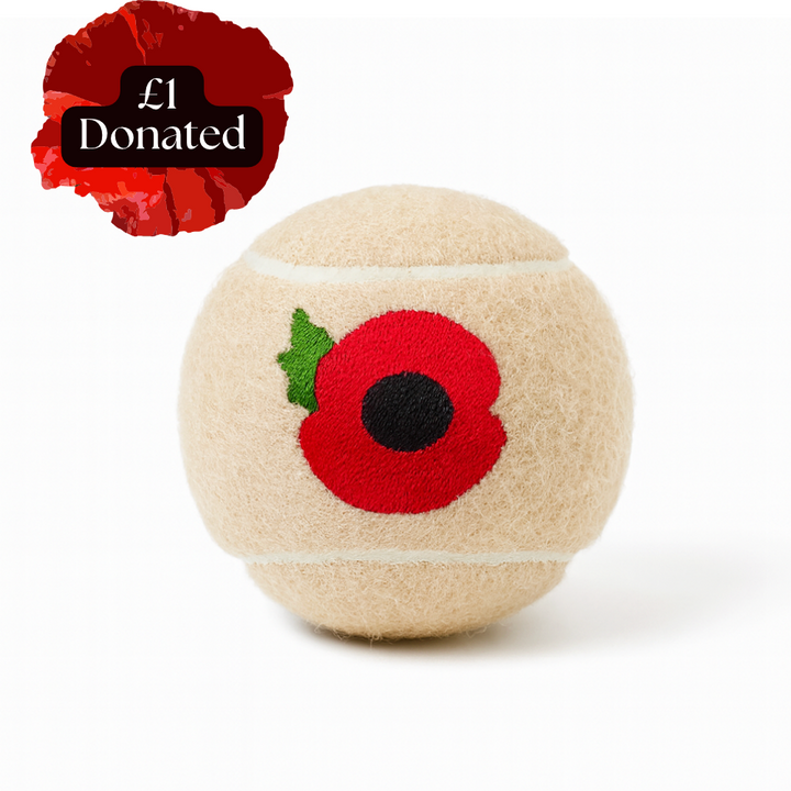 Embroidered Tennis Ball - Poppy