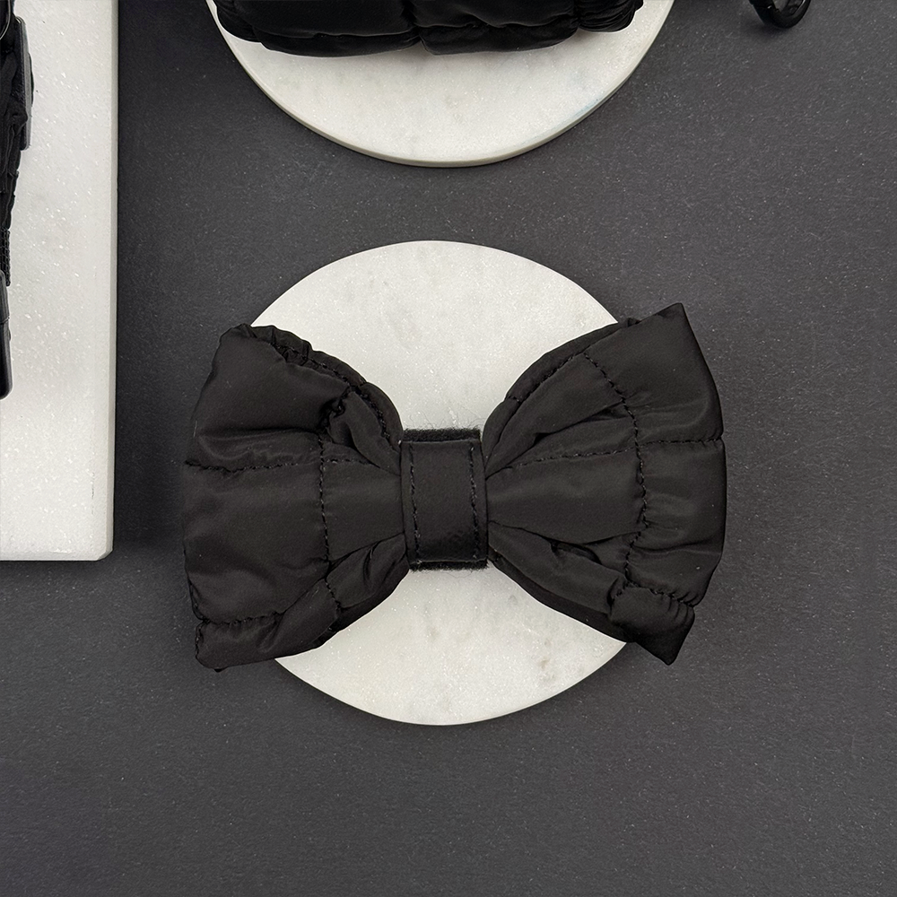 Onyx Quilted Bow Tie
