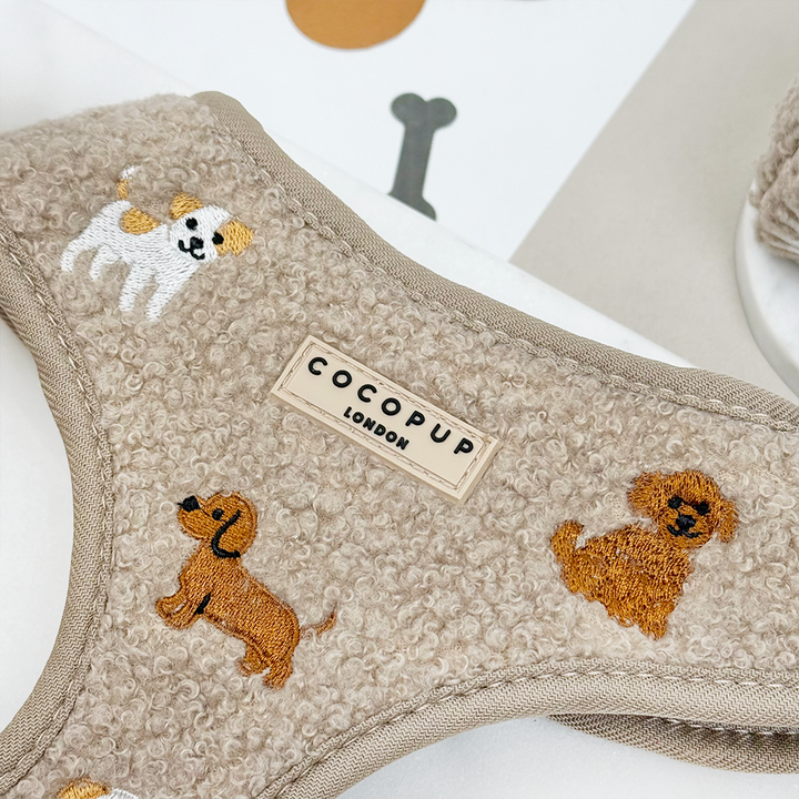 Ralph & Friends Mocha Teddy Adjustable Neck Harness, Lead & Collar Bundle