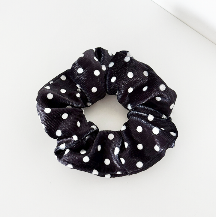 Black Polka Dot Scrunchie by Coconut Lane