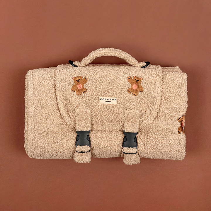 Travel Mat - Theo Embroidered Teddy