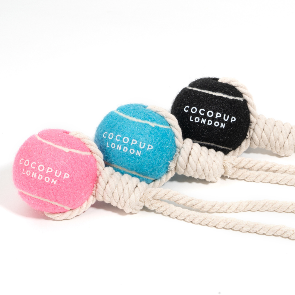 Tennis Ball Rope Toy - Playful Pink