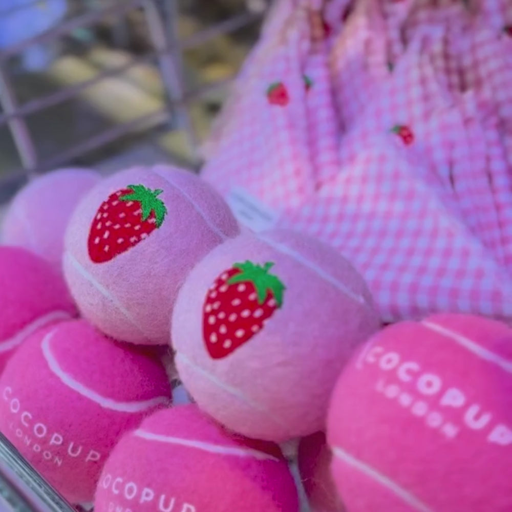 Embroidered Tennis Ball - Strawberry