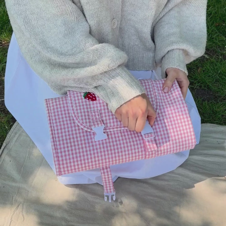 Travel Mat & Blanket Set - Strawberry Picnic Pup