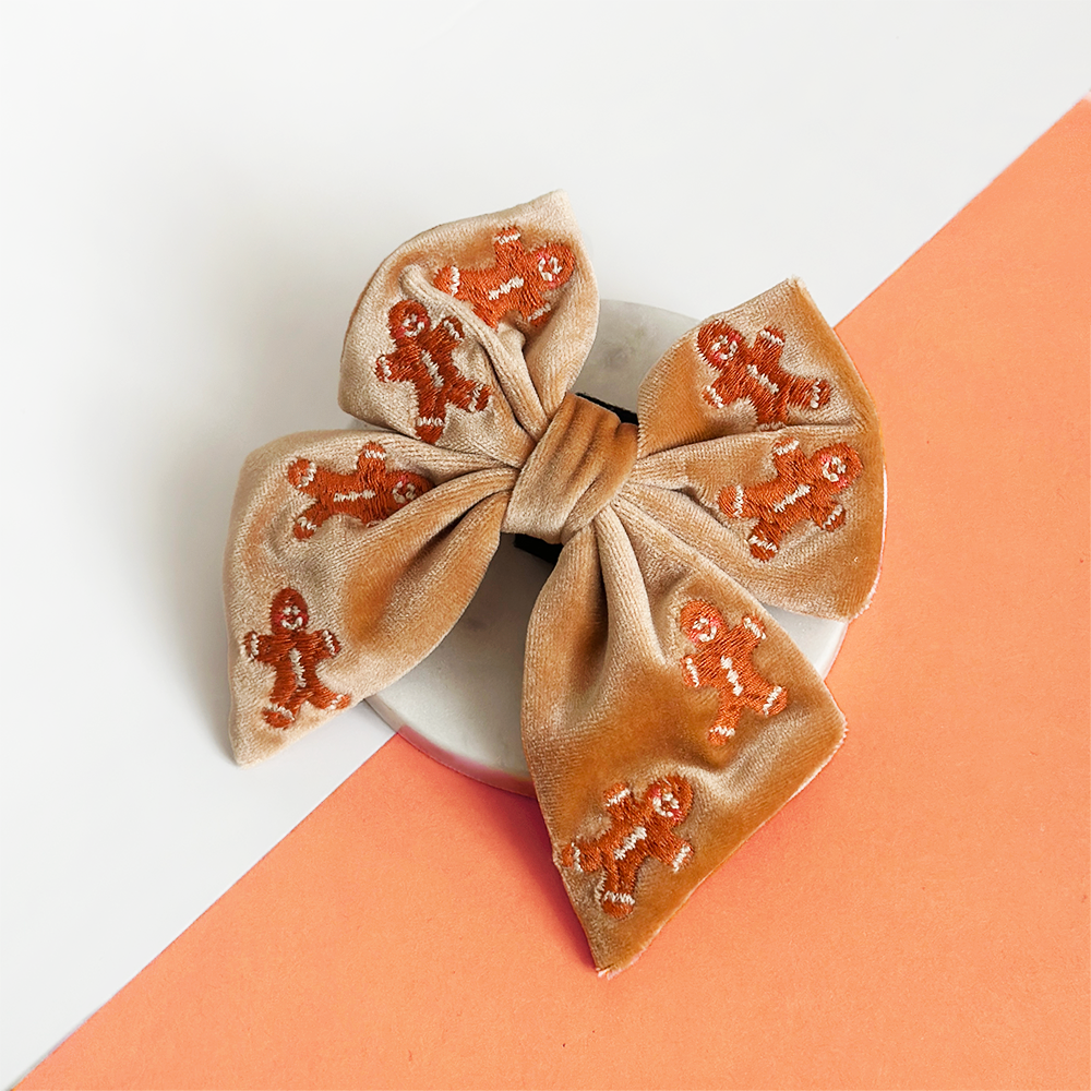 Luxe Velvet Sailor Bow Tie - Gingerbread Treats