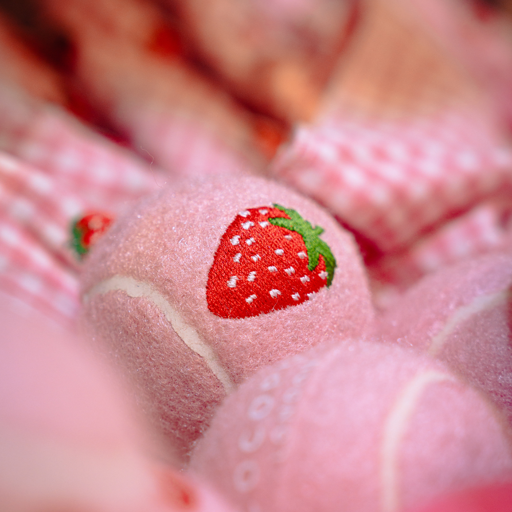 Embroidered Tennis Ball - Strawberry