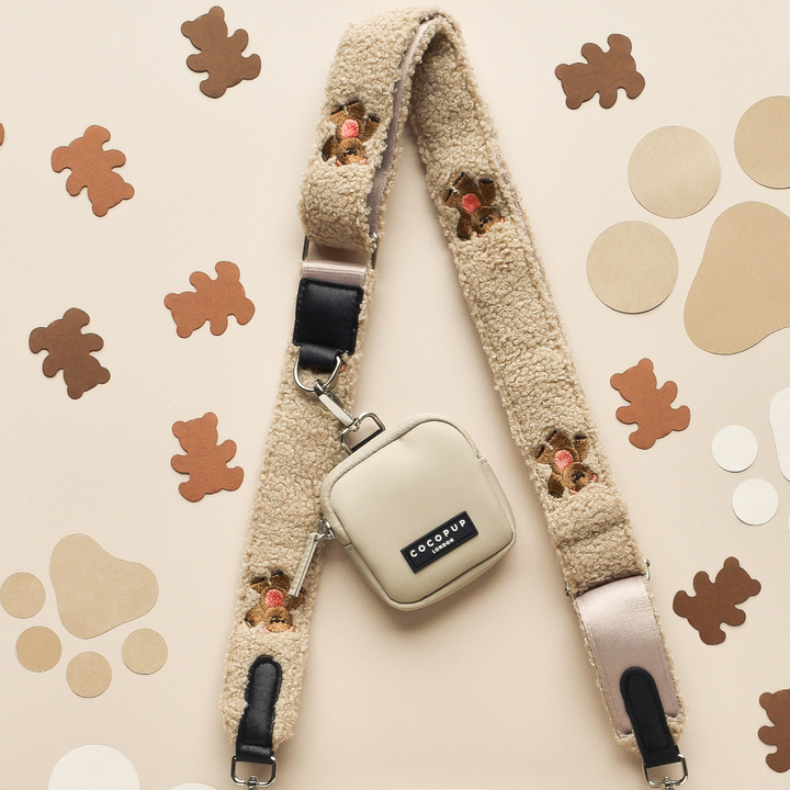 Dog Walking Caramel Latte Bag Bundle - Theo Embroidered Teddy