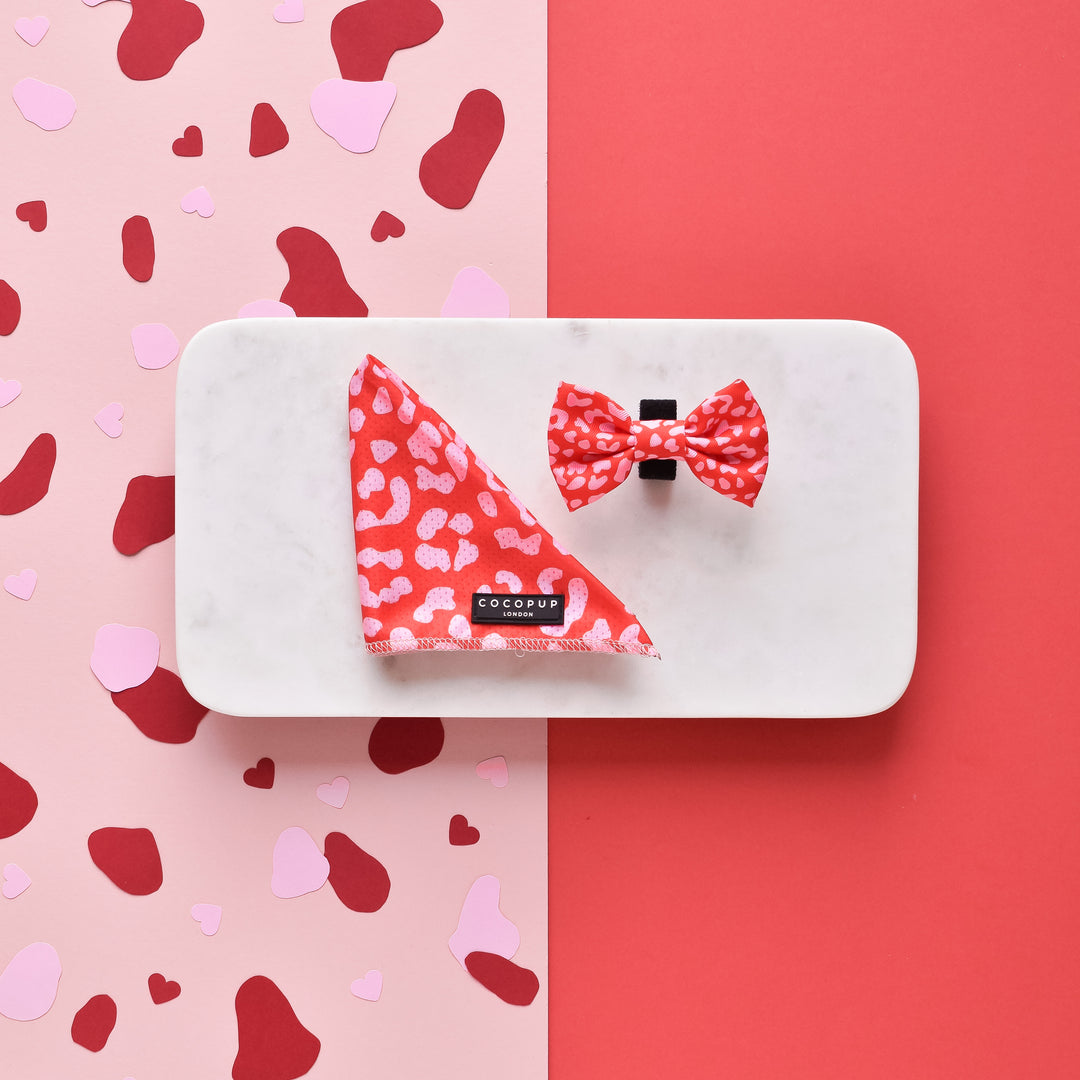 Red & Pink Leopard Bow Tie