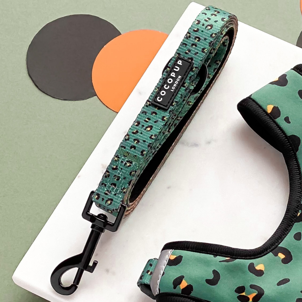Khaki Leopard Dog Lead | Cocopup London