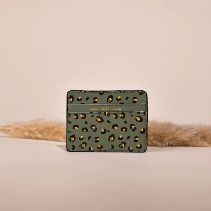 Khaki Leopard Card Holder by Coconut Lane